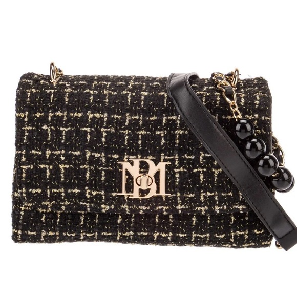 Badgley Mischka Handbags - NWT RETAILS $149 BADGLEY MISCHKA Black Tweed crossbody
